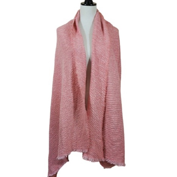 LC LAUREN CONRAD Scarf Fringe Wrap Shawl Blanket Winter Rose Pink One Size - Picture 8 of 9